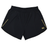 The Canterbury Women's Tempo+ 5" Training Shorts feature an elastic waistband, two zippered side pockets, moisture-wicking fabric, and a yellow logo on the lower right leg.