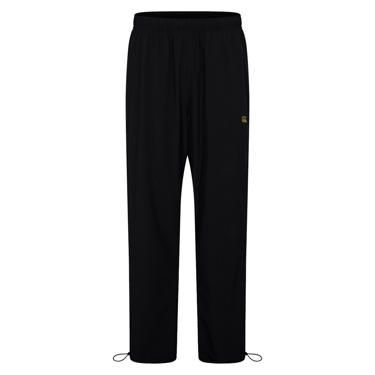 The Canterbury Tempo+ 32" Trackpant features an elastic waistband and a small Canterbury logo on the left thigh, shown in black against a plain white background.