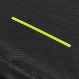 A yellow horizontal line on a textured dark gray fabric background, inspired by Canterbury's Tempo+ Training Tee (H225).