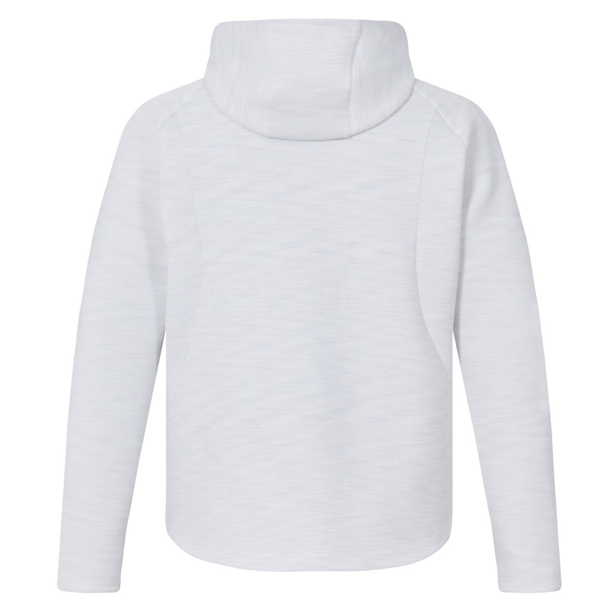 Back view of the Everest Training Full-Zip Hoodie by Canterbury—a plain, long-sleeve white hoodie with a subtle textured pattern, designed for reliable comfort during every training session.