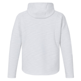 Back view of the Everest Training Full-Zip Hoodie by Canterbury—a plain, long-sleeve white hoodie with a subtle textured pattern, designed for reliable comfort during every training session.