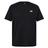 The Everest Training Tee by Canterbury is a plain black short-sleeve rugby training shirt featuring a small yellow Canterbury logo on the upper left chest, designed for a comfortable performance fit.