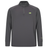 The Canterbury Tempo+ 1/4 Zip Training Top is a dark gray, long-sleeve rugby top with a quarter-zip collar and a subtle yellow logo on the left chest.