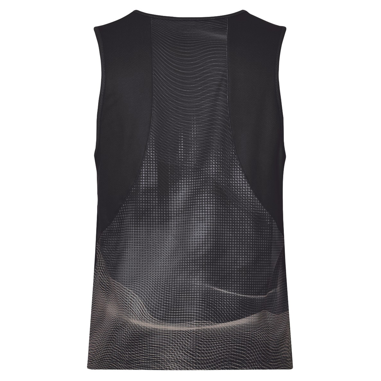 The Tempo+ Singlet by Canterbury is a sleeveless black rugby training top with a mesh-style wavy back panel and moisture-wicking fabric to keep you cool and comfortable.