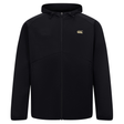 The Canterbury Tempo+ Full-Zip Hoodie is a black, lightweight stretch hoodie with a small gold Canterbury logo on the left chest, shown against a plain white background.