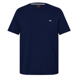The Sport Dept. Logo T-Shirt by Canterbury is a plain navy blue cotton blend tee featuring a small white Canterbury logo on the left chest, shown against a white background.
