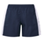 Canterbury Women's Fundamentals 5" Panel Tactic Shorts in navy with white side panels, elastic waistband, and a back pocket, shown against a white background.