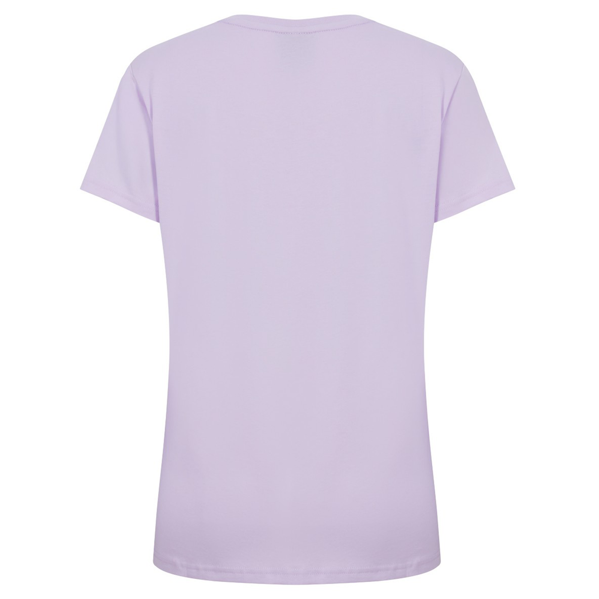 The Women's Fundamentals CCC Logo T-Shirt by Canterbury, a short-sleeved lavender women's top, is shown from the back against a white background.
