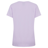 The Women's Fundamentals CCC Logo T-Shirt by Canterbury, a short-sleeved lavender women's top, is shown from the back against a white background.