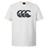 The Force CCC T-Shirt by Canterbury is a white, short-sleeved rugby tee with a large stylized CCC logo featuring wave and mountain designs on the chest, made from an athletic cotton-blend for comfort and performance.
