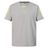 The Canterbury Tempo+ Drill Top is a light grey short-sleeve training top featuring yellow shoulder accents and a small chest logo, made from moisture-wicking fabric to keep you cool and comfortable during workouts.