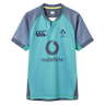 Support Ireland rugby in the Canterbury Ireland 26/27 Summer Tour "Baltic" Training Test Jersey—a short-sleeve teal and gray top with sponsor and team logos, including the Vodafone logo and IRFU crest.