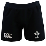 The Ireland 25/26 Training Short by Canterbury features the IRFU logo on the right leg and a white Canterbury logo on the left—a must-have training short for Ireland rugby fans.