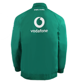 The Ireland 25/26 Anthem Jacket by Canterbury features "vodafone" and the logo in white on the back, "IRELAND" on the collar, and VapoShield technology for weather protection.