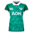 Show your support with the Women's Ireland WIRFU 25/26 Pro Home Jersey by Canterbury, featuring a classic green design with white collar and cuffs, IRFU crest, AON sponsor, and Canterbury logo—ideal for dedicated rugby fans.
