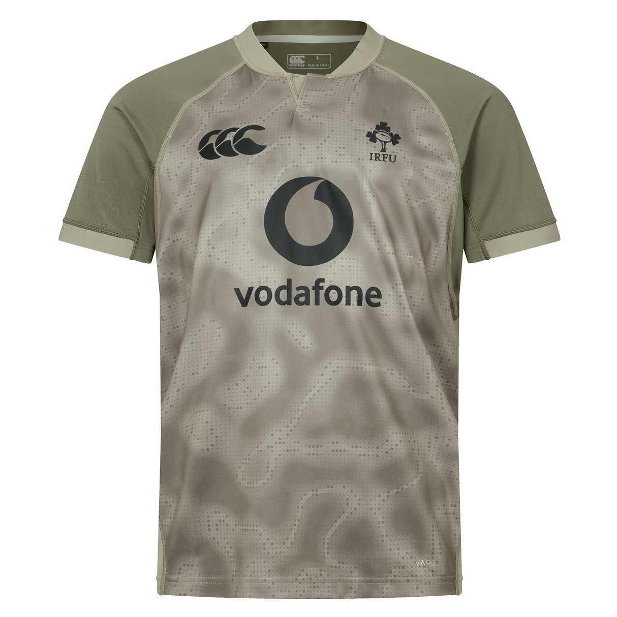 Show your support in the Canterbury Ireland 25/26 Autumn Internationals Pro Training Jersey—a stylish grey and black rugby top perfect for fans during the Autumn Internationals.