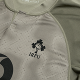 Close-up of the Ireland 25/26 Autumn Internationals Pro Training Jersey by Canterbury, showcasing the iconic IRFU logo on the chest—ideal for rugby fans supporting Ireland this season.