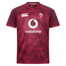 Show your support in the Ireland 25/26 Autumn Internationals Pro Training Jersey by Canterbury—a maroon short-sleeve rugby top with white Canterbury, Vodafone, and IRFU logos, ideal for cheering on the team this autumn.