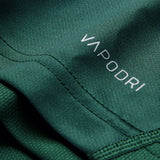 Close-up of green fabric with visible stitching and the word “VAPODRI” printed in white text, highlighting the premium quality of the Ireland 26 Training Pro Jersey by Canterbury.