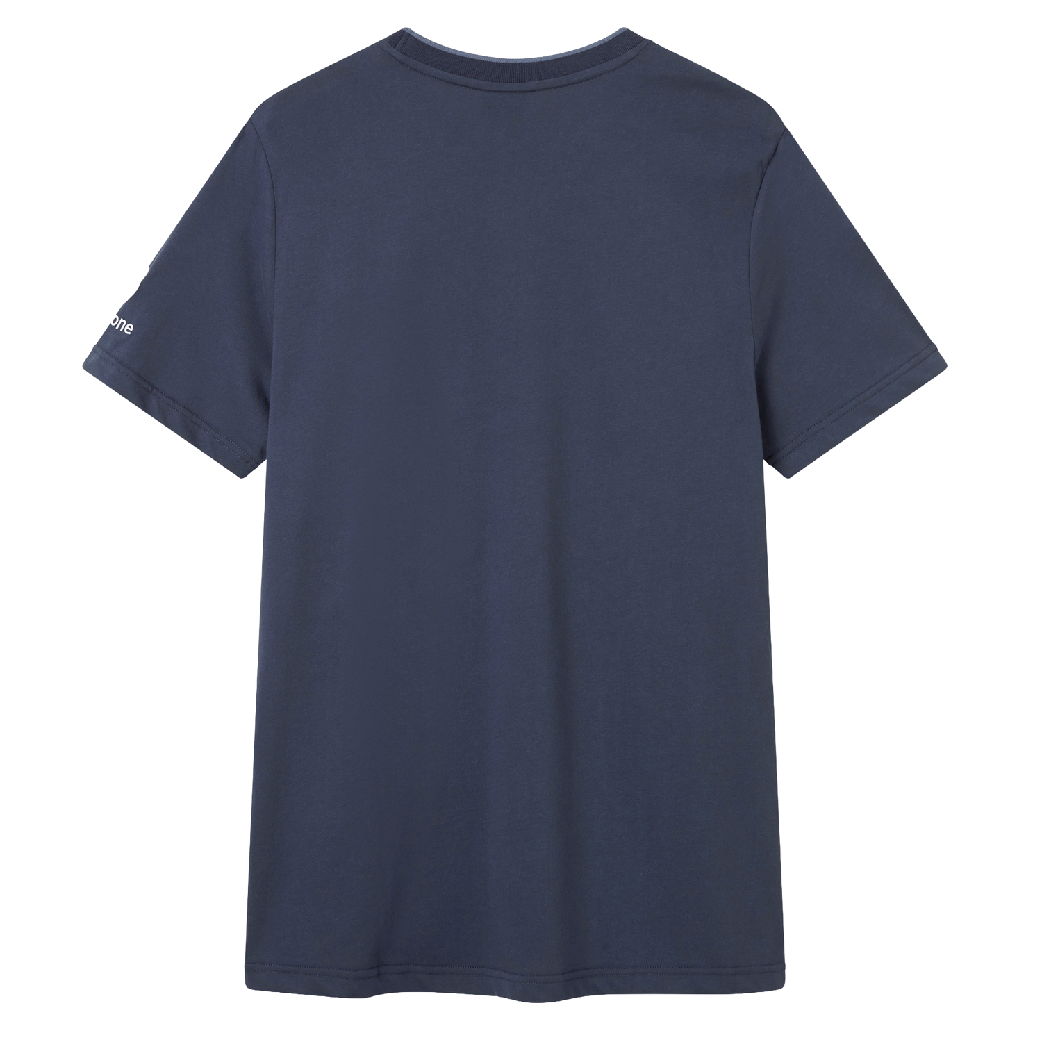 The Ireland 26/27 Summer Tour Team Cotton T-Shirt by Canterbury is displayed from the back in plain navy blue, featuring a small white Canterbury logo on the left sleeve.