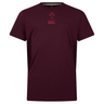 The Ireland 25/26 Team Cotton Tee by Canterbury is a plain maroon short-sleeve shirt with a subtle Canterbury logo and “IRFU” text centered on the chest.
