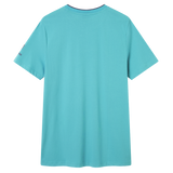 The Ireland 26/27 Summer Tour Team Cotton T-Shirt by Canterbury features a plain turquoise back, round neckline, and subtle detailing—a casual style inspired by Ireland Rugby T-Shirts from Canterbury's Summer Tour collection.