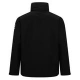 The Canterbury Ireland 25/26 Water Resistant Insulated Jacket in black is shown from the back, with long sleeves, a high collar, and a small white logo on the left sleeve.
