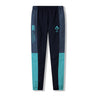 The Ireland 26 Legends 32″ Trackpant by Canterbury features navy, teal, and grey color blocks, an elastic waistband and cuffs, and comes with the Canterbury and IRFU logos on the front.