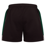 The Ireland Legends 7" Shorts by Canterbury are black athletic shorts with green side panels and white trim, shown from the back against a white background.