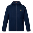 The Canterbury Everest Full Zip Hoodie in navy blue features a front zipper and a small yellow logo on the left chest, making it ideal as a performance training hoodie.