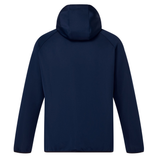 A Canterbury Everest Full Zip Hoodie in navy, shown from the back with long sleeves and a clean, minimal design—ideal as a performance training hoodie.