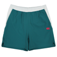 The Canterbury Tempo+Woven 5" Short for men features white side panels, a breathable design, elastic waistband, and a small red logo—ideal men's athletic shorts for any workout.