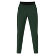 The Canterbury Everest Woven Pant 30" in dark green features a black elastic waistband, sweat-wicking fabric, and four-way stretch for comfort, shown on a white background.