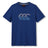 The Canterbury Fundamentals T-shirt by Canterbury is a blue short-sleeve shirt with a bold white “CCC” logo on the chest, ideal for athletic casual outfits or as a timeless rugby t-shirt.