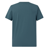 Back view of a plain, short-sleeved, teal blue Canterbury FUN. T-SHIRT AM laid flat on a white background.