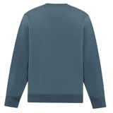 The Canterbury EVERYDAY GFX CREW SWEATER is shown from the back in blue, featuring long sleeves and a simple, plain design ideal for everyday wear.