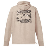 The Canterbury FORCE HOODIE is a beige athletic hoodie with long sleeves, a drawstring hem, and a black and white abstract graphic printed on the upper back.