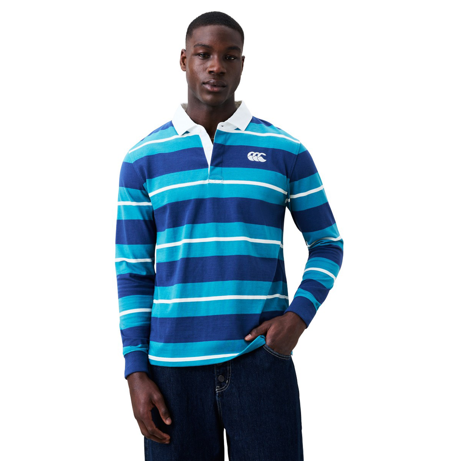 Canterbury Stripe Rugby Jersey / World Rugby Shop L / Blue