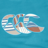 The Canterbury Uglies Logo T-shirt is a blue cotton blend tee featuring the iconic Uglies Logo design from Canterbury.