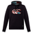The Canterbury Uglies Logo Hoodie by Canterbury features a kangaroo pocket, a bold red, white, and blue "CCC" logo on the chest, and striped hood lining for standout rugby style.