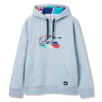 The Canterbury Uglies Logo Hoodie by Canterbury features a light grey color, a multicolored striped “CCC” logo on the chest, and a small black logo patch on the lower front. Inspired by classic rugby style, this hoodie also boasts a vibrant, colorful lining inside the hood for added personality.