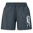 Canterbury Women's Canterbury Uglies Tactic Short: dark gray athletic shorts with an elastic waistband and a white abstract design, made from high-performance polyester for training comfort.