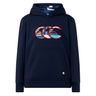The Canterbury Youth Uglies Logo Hoodie is a navy blue hooded sweatshirt featuring a front pocket and a bold, colorful "CCC" logo on the chest. Inspired by the iconic Canterbury Uglies rugby style, this hoodie offers comfort and standout design for young rugby fans.