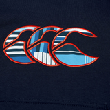 Featuring navy fabric with three overlapping “C” shapes outlined in red and filled with blue and white striped patterns, the Canterbury Youth Uglies Logo Hoodie by Canterbury brings bold rugby style inspired by the iconic Uglies collection—perfect for making a statement on and off the field.
