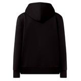 Canterbury Youth Uglies Logo Hoodie in black, displayed from the back against a white background. This classic rugby-style hoodie by Canterbury features long sleeves, ribbed cuffs, and a clean design with no visible logos or patterns.