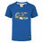 The Youth Canterbury Uglies Logo T-shirt by Canterbury is a blue, short-sleeve rugby tee crafted from comfortable cotton, featuring a large patterned Canterbury logo on the chest and a small black logo tag near the hem.