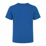 Back view of the Youth Canterbury Uglies Logo T-shirt by Canterbury, a comfortable blue short-sleeved cotton rugby tee for youth, shown on a white background.