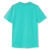 The Youth Canterbury Uglies Logo T-shirt by Canterbury is displayed from the back on a white background, featuring a plain turquoise color and inspired by the classic Youth rugby t-shirt style.