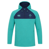 The Ireland 26/27 Summer Tour Training Hoodie by Canterbury features zippered pockets, the Canterbury logo, the IRFU crest, a sleeve logo, and moisture-wicking fabric to keep you comfortable and stylish.