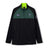 The Ireland 26 1/4 Zip Training Top by Canterbury features a black and dark green design with a quarter-zip front, IRFU and Canterbury logos, a neon green inner collar, and a Vodafone logo on the sleeve. Crafted with Thermoreg technology to regulate your body temperature during intense sessions, this rugby training top combines performance and style.